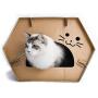 Dr.NONO Cat House Scratcher Post Cardboard Condo Cave with Catnip,Pet House Apartment,Made of Recyclable Cardboard Material