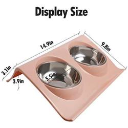 NAODONGLI Cat Food Bowls, 15 ° Tilting Cat Bowls Double Cat Food Bowls Transparent Cat Food Bowl Cat Food Bowl Cat Bowls for Cats Puppy Food and Water