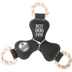 Pavilion Gift Company 67629 Pavilion-Best Ever-14 Inch Large Tug of War Rope Sturdy & Durable Canvas Dog Toy, Grey