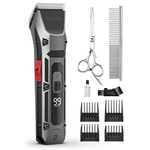 PETLIBRO Dog Clippers, LCD Display Dog Hair Grooming Clippers Kit with Low Power Indicator, Low Noise USB Rechargeable Cordless Electric Pets Hair Clippers for Dogs Cats Pets