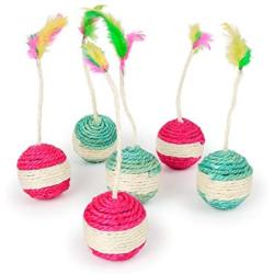 Mikey Store Pet Cat Kitten Toy Rolling Sisal Scratching Cat Toy Funny Kitten Play Dolls