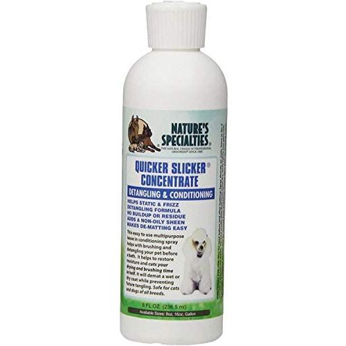 Natures Specialties Dog Conditioner Spray Concentrate for Pets, Concentrate 15:1, Made in USA, Quicker Slicker, 8oz