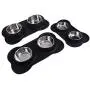 Stella-Lou Dog Bowls & Mat Set - 2 Removable Stainless Steel Bowls Set in a No Mess, No Spill, Non Skid, Silicone Mat. Food & Water Bowls for Dogs or Cats. Stella-Lou Dog Bowls & Mat Set - 2 Removable Stainless Steel Bowls Set in a No Mess, No Spill, Non Skid, Silicone Mat. Food & Water Bowls for Dogs or Cats.