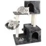 JS NOVA JUNS Cat Tree, Cat Tower with Sisal-Covered Scratching Posts Basket Fur Ball and 2 Cozy Condos Cat Furniture for Kitten Light Gray JS NOVA JUNS Cat Tree, Cat Tower with Sisal-Covered Scratching Posts Basket Fur Ball and 2 Cozy Condos Cat Furniture for Kitten Light Gray