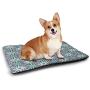 DayDayFun Geometric Pet Bed Ancestral Middle East Inspired Square Shapes with Diagonal Alignment Monochrome Easy-to-Clean Pet Mat Grey Beige