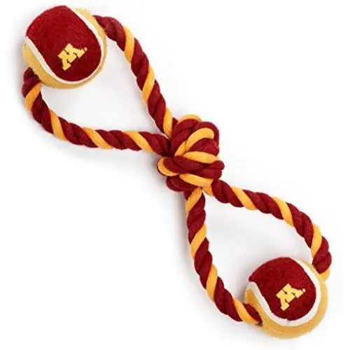 Pet Goods Manufacturing Minnesota Golden Gophers Double Ball with Dog Toy Rope Pet Goods Manufacturing Minnesota Golden Gophers Double Ball with Dog Toy Rope