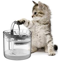 LORDWEY Cat Fountain Pet Dog Water Dispenser,Clear Large Filtered Cats Drinking Fountains 1.8L,Automatic Waterfall Bowl Indoor Gifts Running Jug Round Quiet Clean Great with Faucet Filter Replacement