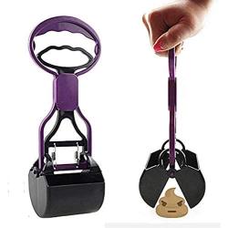 FondPets Non-Breakable Pet Pooper Scooper for Middle and Small Dogs&Cats,11inch Handle Portable Pet Pickup Tool with High Strength Material for Outdoor/Indoor,Purple Color