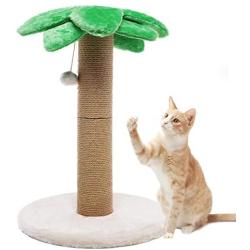 LUCKITTY Small Cat Scratching Posts Kitty Coconut Tree-Cat Scratch Post for Cats and Kittens - Plush and Sisal Scratch Pole Cat Scratcher