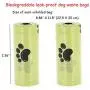 GOGO HUANG Dog Poop Waste Bag Holder Dispenser Portable Felt Cloth Pet Poop Bag Holder with 2 Rolls Earth-Friendly Doggie Poop Bags