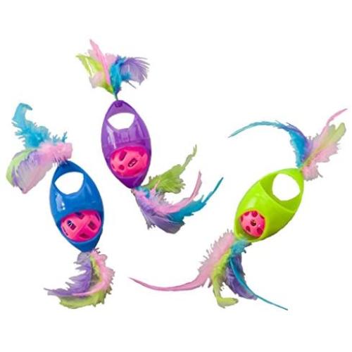 SPOT Ethical Pets Jingle Roller Tie Dye Cat Toy, 8'', Assorted (52045)