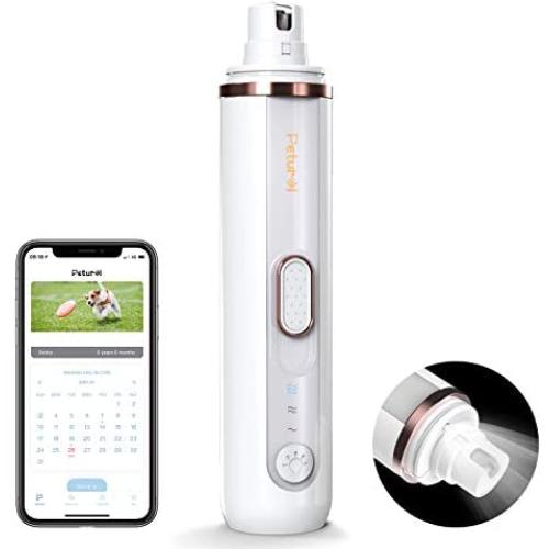 Petural Dog Nail Grinder with LED Light, 2021 Upgraded Powerful 3-Speed Electric Pet Nail Trimmer Painless Paw Smoothing, Grooming, Trimming Tool for Small Medium Large Dogs & Cats