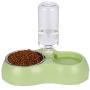 THEMART Double Dog Cat Bowls Premium Stainless Steel Pet Bowls No-Spill Resin Station, Pet Food Water Feeder with Automatic Water Bottle