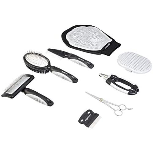 Amazon Basics 8-Piece Pet Brush & Grooming Set