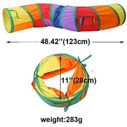 KnocKconK Cat Play Tunnel, Colorful Rainbow Pet Tube Toy Collapsible, S-Tunnel Hole, Cat Indoor Game for Hiding Training and Running, Interactive Cat Puzzle Exercisin