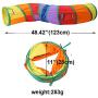 KnocKconK Cat Play Tunnel, Colorful Rainbow Pet Tube Toy Collapsible, S-Tunnel Hole, Cat Indoor Game for Hiding Training and Running, Interactive Cat Puzzle Exercisin