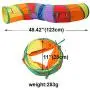 KnocKconK Cat Play Tunnel, Colorful Rainbow Pet Tube Toy Collapsible, S-Tunnel Hole, Cat Indoor Game for Hiding Training and Running, Interactive Cat Puzzle Exercisin
