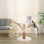 Famgizmo Cat Tree | Sisal Scratching Post | 35cm Stable Cat Tower | Dangling Toys | for Playing Relax & Sleep | Cat Furniture | Climbing Tower | Kitten Activity Centre | Beige