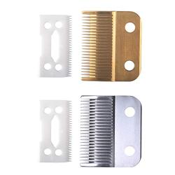 Clippers Blades Replacement for Wahl 30-15-10(#1037-400),Professional Animal Standard Adjustable Blade Set,Ceramic Dog Blade Set,2 Set(Gold/Silver)