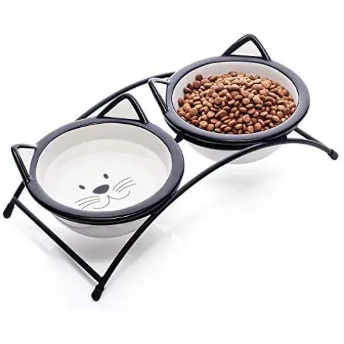 Y YHY Cat Bowls,Elevated Cat Food Water Bowls,Raised Cat Bowls with Stand,Ceramic Pet Dishes for Cats and Small Dogs,12 Ounces,Dishwasher Safe Y YHY Cat Bowls,Elevated Cat Food Water Bowls,Raised Cat Bowls with Stand,Ceramic Pet Dishes for Cats and Small Dogs,12 Ounces,Dishwasher Safe