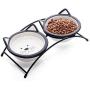 Y YHY Cat Bowls,Elevated Cat Food Water Bowls,Raised Cat Bowls with Stand,Ceramic Pet Dishes for Cats and Small Dogs,12 Ounces,Dishwasher Safe
