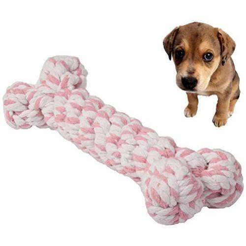 Pet Rope Dog Puppy Pet Cotton Braided Bone Rope Chew Knot Toy (Random Color Delivery)