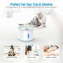 isYoung LED Pet Fountain, LED 81oz/2.4L Automatic Cat Fountain Dog Water Dispenser for Cats, Dogs