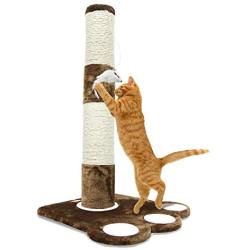 PARTYSAVING PET Palace Cat Claw Scratching Sisal Post for Kittens and Cats with Toy Mouse 19-inch / 32-inch Tall