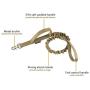EXCELLENT ELITE SPANKER Military Bungee Dog Leash Elastic Leads Rope with 2 Padded Control Handle for Medium and Small Dogs