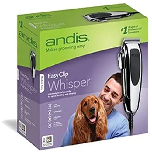 Andis 23585 EasyClip Whisper 12-Piece Adjustable Blade Clipper Kit, Pet Grooming, PM-4 Andis 23585 EasyClip Whisper 12-Piece Adjustable Blade Clipper Kit, Pet Grooming, PM-4