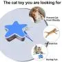 NightyNine Cat Feather Toys Rotating Interactive Cat Toy Box, Intelligent Timing 360° Automatic Rotating Five Pointed Star Toy Box for Cats Fun Training Hunting Catching