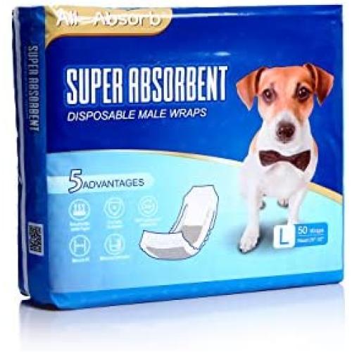 All-Absorb A24 Male Dog Wrap, 50 Count, Large