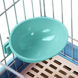 Lock Cage Bowl for Dogs, Cats, Birds and Rabbits, Ergonomic, Easy to Clean, Quick Secure Installation, Keep Floor Free and Clean from Food and Water, Must have for Pet Kennels, Teal Color, 1 pc