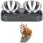 OOFAH Raised Cat Bowls Stainless Steel Material, Tilted Elevated Cat Bowl Food and Water Bowls,Pet Feeding Bowls for Cats and Small Dogs OOFAH Raised Cat Bowls Stainless Steel Material, Tilted Elevated Cat Bowl Food and Water Bowls,Pet Feeding Bowls for Cats and Small Dogs