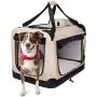 Crazy Queens Portable 3 Door Soft Sided Folding Travel Pet Carrier with Straps and Fleece Mat for Dogs, Cats, Rabbits, Indoor/Outdoor Use Crazy Queens Portable 3 Door Soft Sided Folding Travel Pet Carrier with Straps and Fleece Mat for Dogs, Cats, Rabbits, Indoor/Outdoor Use