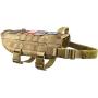 Dog Tactical Service Training Harness Adjustable Military Patrol K9 Dog Vest Comfortable Molle No Pulling Front Clip Leash Attachment with Extender(Medium ,Large Black Khaki)
