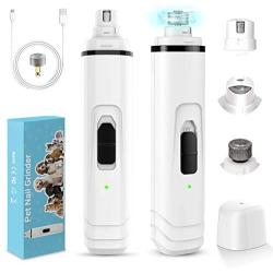 Ieebee Dog Nail Grinder Upgraded-Adjustable 2 Speed Low Noise Rechargeable Eelectric Pet Nail Trimmer,Professional Painless Paws Grooming and Smoothing for Small Medium Large Dogs and Cats