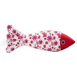 ocijf179 Cat Toy Fish Shape Catnip Pillow Cats Scratch Bite Chewing Doll Pets Interactive Toy - DarkRed