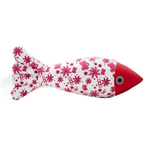 ocijf179 Cat Toy Fish Shape Catnip Pillow Cats Scratch Bite Chewing Doll Pets Interactive Toy - DarkRed