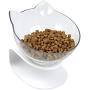 Pet Food & Water Bowls with Stand Base,Anti-Skid Cat Feeder Transparent Bowl Pet Food Dish