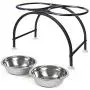 AISHN Elevated Dog Bowls Iron Stand Raised Pet Dog Feeder, 2 Removable Reusable Dog Bowls Stainless Steel Food and Water with Stand for Dogs AISHN Elevated Dog Bowls Iron Stand Raised Pet Dog Feeder, 2 Removable Reusable Dog Bowls Stainless Steel Food and Water with Stand for Dogs