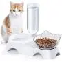 MILIFUN Double Dog Cat Bowls - Pets Water and Food Bowl Set, 15°Tilted Water and Food Bowl Set with Automatic Waterer Bottle for Small or Medium Size Dogs Cats MILIFUN Double Dog Cat Bowls - Pets Water and Food Bowl Set, 15°Tilted Water and Food Bowl Set with Automatic Waterer Bottle for Small or Medium Size Dogs Cats