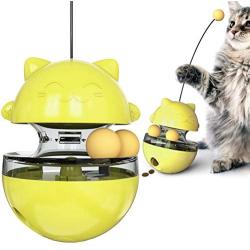 Highly Cat Toys Interactive Best Tumbler, Cat Ball Toy Treat Dispenser Funny Slow Food Cat Puzzle Feeder, Adjustable Food Leakage Hole Design, Safety and Durability for Cats