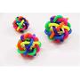 None Pet Cat Dog Toy Colorful Bells Weave The Ball Colorful Ball Twist Ball with Bells Rainbow Ball 3 Sizes