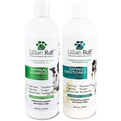 Lillian Ruff Oatmeal Dog Shampoo - Lavender Coconut Scent with Aloe - Deodorize and Soothe Dry Itchy Skin - Gentle Cleanser for Normal to Sensitive Skin