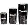 Pawvacs Set of 3 ( 6, 12, 24 Ounce ) Vacuum Sealed Pet Food Storage Containers; Black Cap & Body/White Treats Pawvacs Set of 3 ( 6, 12, 24 Ounce ) Vacuum Sealed Pet Food Storage Containers; Black Cap & Body/White Treats