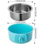 YEIRVE Crate Dog Food Water Bowls, 2-in-1 Plastic Bowl & Stainless Steel Pet Bowl, Removable Hanging Cat Food Bowls Perfect for Crates, Healthy & Hygienic Bowls Bowl.