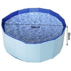 Homend PVC Pet Swimming Pool Portable Foldable Pool Dogs Cats Bathing Tub Bathtub Wash Tub Water Pond Pool Blue