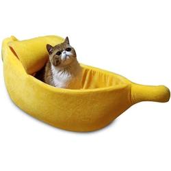 · Petgrow · Cute Banana Cat Bed House, Christmas Pet Bed Soft Warm Cat Cuddle Bed, Lovely Pet Supplies for Cats Kittens Rabbit Small Dogs Bed