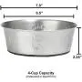 PetRageous 60048 Cayman Classic Non-Skid Stainless-Steel Dishwasher Safe Bowl 1-Quart Capacity 6.5-Inch Diameter 2.25-Inch Tall for Medium and Large Dogs and Cats of Any Size, Metallic, 3 Cups PetRageous 60048 Cayman Classic Non-Skid Stainless-Steel Dishwasher Safe Bowl 1-Quart Capacity 6.5-Inch Diameter 2.25-Inch Tall for Medium and Large Dogs and Cats of Any Size, Metallic, 3 Cups